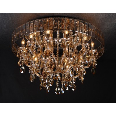 traditional crystal flush mount Chandelier ,Cognac color