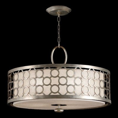 Three-Light Pendant in Platinized Silver Leaf Finish