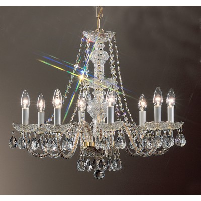 8 Light crystal chandelier with Chinese crystal and gold plated finish