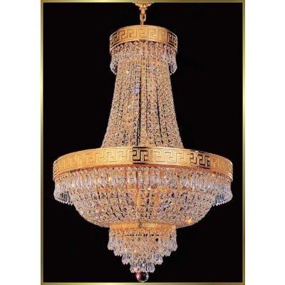 12 lights crystal chandelier in gold plated finish
