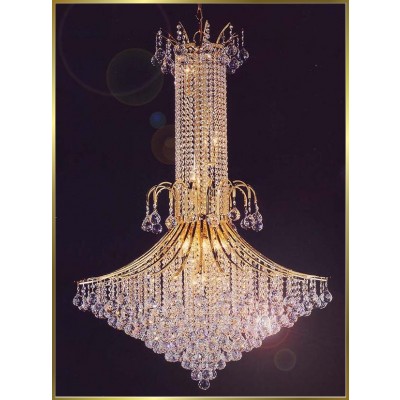 Entryway/ foyer crystal chandelier in gold plated finish