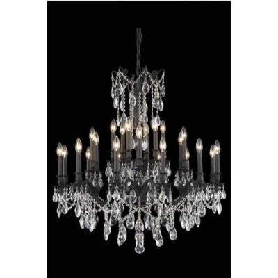 Bronze 24-Light Chandelier with Royal Cut Crystal