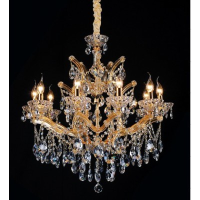 Gold plated 10 Light Maria Theresa crystal Chandelier