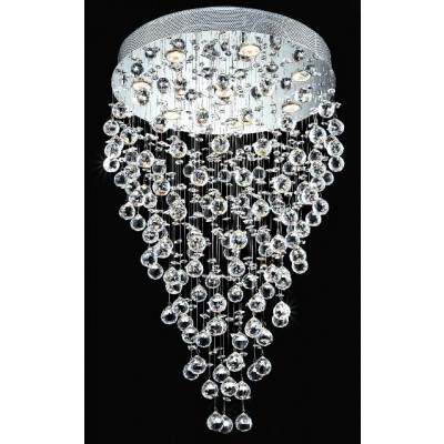 8 Light contemporary polished chrome crystal chandelier
