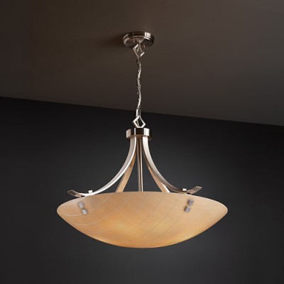 Group 3Form Brushed Nickel 30-Inch Wide LED Bowl Pendant with Take Ecoresin Shade