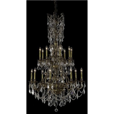 French Gold Sixteen-Light 37-Inch Chandelier with Royal Cut Clear Crystal