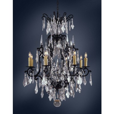 8 Light Versailles crystal Chandeliers dressed with crystal pendants