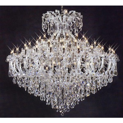 Polished chrome Maria Theresa chandelier dressed with 25%full lead crystals 