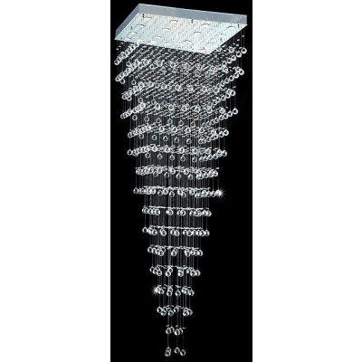 polished chrome Contemporary Crystal Chandelier droped with crystal balls