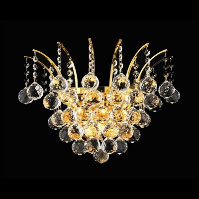 3 Light Victoria Crystal Wall Sconce in gold plated finish