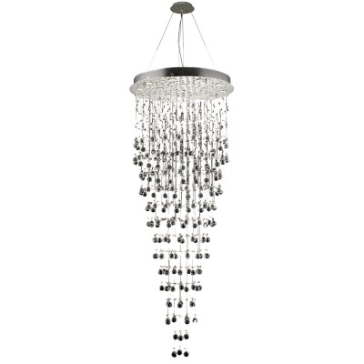 Galaxy Chrome Sixteen-Light 30-Inch Semi Flush Mount with Royal Cut Clear Crystal