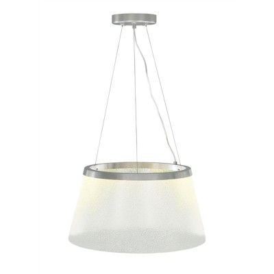 Duke Satin Nickel Large One-Light LED Pendant with Fizz Shade