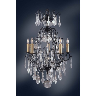 5 Light Versailles crystal Chandeliers dressed with crystal pendants