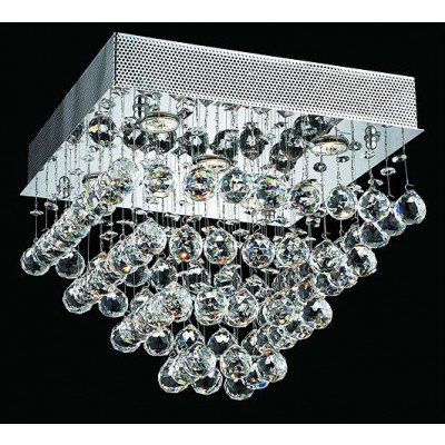 polished chrome Contemporary Crystal Chandelier droped with crystal balls