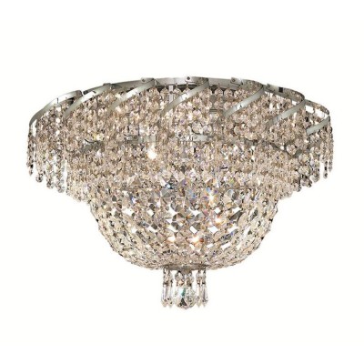  Belenus Chrome Eight-Light 20-Inch Flush Mount with Royal Cut Clear Crystal