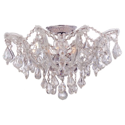 Group Maria Theresa Polished Chrome Five-Light Semi Flush Mount with Swarovski Spectra Crystals