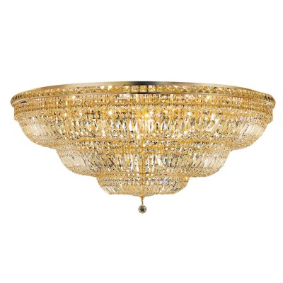 Tranquil Gold Thirty-Three Light 48-Inch Flush Mount with Royal Cut Clear Crystal