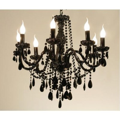 Black Eight-Light Black Gothic Chandelier