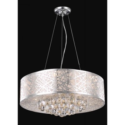 Chrome Nine-Light Chandelier with Clear Royal Cut Crystals