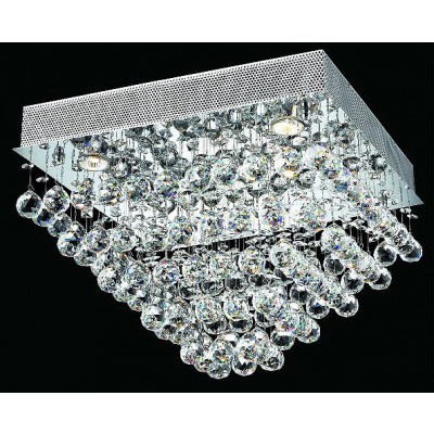 polished chrome Contemporary Crystal Chandelier droped with crystal balls