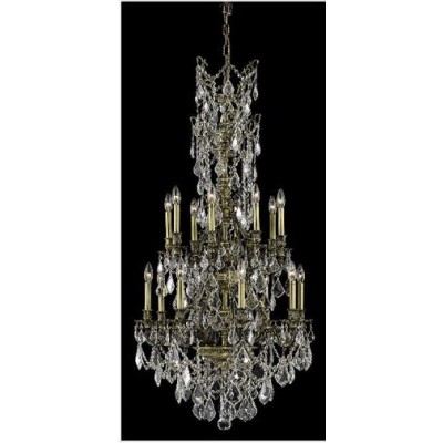 Bronze Sixteen-Light 27-Inch Chandelier with Royal Cut Clear Crystal