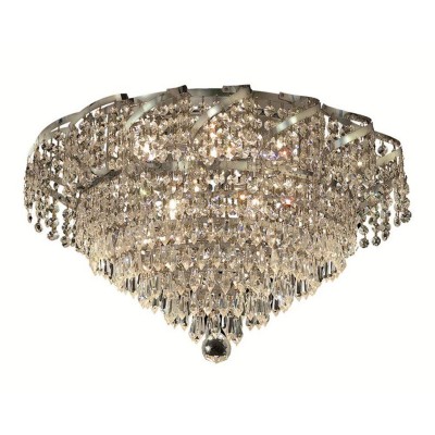  Belenus Chrome Eight-Light 20-Inch Flush Mount with Royal Cut Clear Crystal