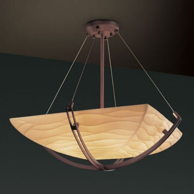 Dark Bronze 6000 Lumen LED Pendant Bowl With Crossbar