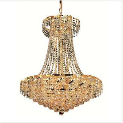 Gold Fifteen-Light 26-Inch Chandelier with Royal Cut Clear Crystal