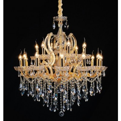 Gold plated 18 Light Maria Theresa chandeliers