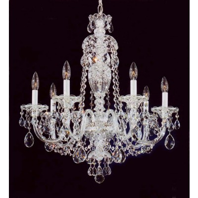 7 Lights Bohemian Crystal chandelier in polished chrome finish