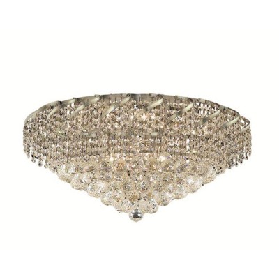  Belenus Chrome Eighteen-Light 26-Inch Flush Mount with Royal Cut Clear Crystal
