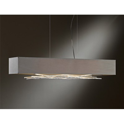 Vintage Platinum Four-Light Linear Pendant with Eclipse Shade