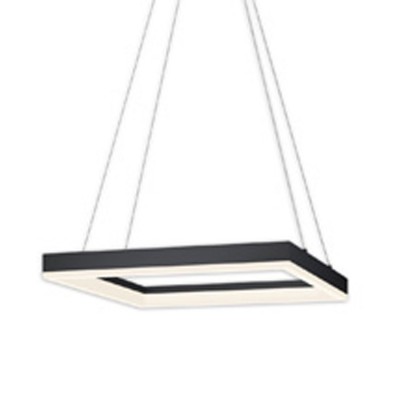 Satin Black LED 19-Inch Square Pendant