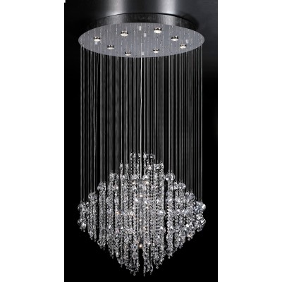 Crystal Fantasy 16 lite chandelier features flowing suspended chinese crystals 