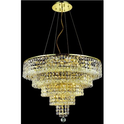 14 light crystal chandelier in gold finish 