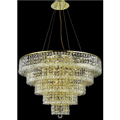 17 light crystal chandelier in gold finish 