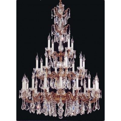 tradtional crystal chandelier in Antique Brass finish