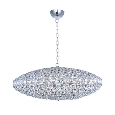 Contemporary Crystal Chandelier in polished chrome finish