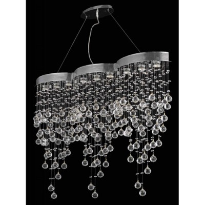Galaxy Chrome Nine-Light Chandelier with Clear Royal Cut Crystals