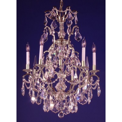 7 lights crystal chandelier in gold plated finish