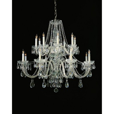 Traditional Polished Chrome Eight-Light Swarovski Elements Crystal Chandelier