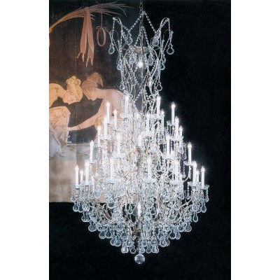 38 Lights Versailles crystal Chandeliers dressed with crystal pendants