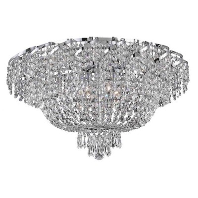  Belenus Chrome Eighteen-Light 26-Inch Flush Mount with Royal Cut Clear Crystal