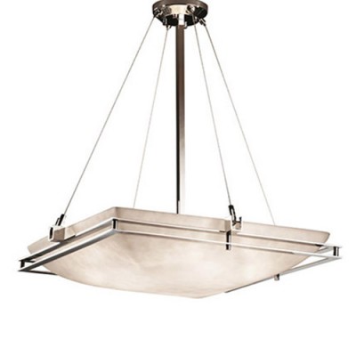 Group Clouds Polished Chrome LED 24-Inch Square Bowl Pendant
