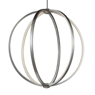 Satin Nickel Three-Light 30-Inch Wide LED Pendant