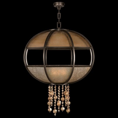 Moderne Eight-Light Pendant in Brown Patinated Bronze Finish