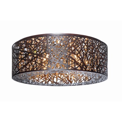 Bronze Nine-Light LED 24-Inch Flushmount