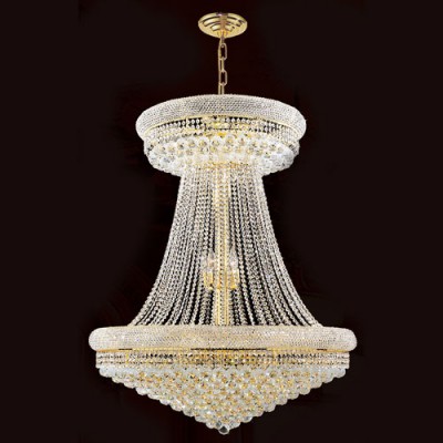 Gold Finish with Clear-Crystals Chandelier