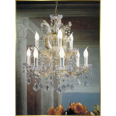 9 Lights Maria Theresa crystal chandelier dressed with clear crystals