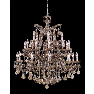  Ten-Light Chandelier with Golden Teak Swarovski Strass Crystal